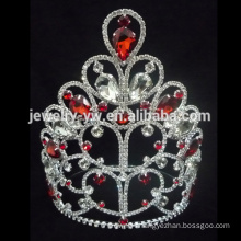 New designs rhinestone products Red and white good crown a tiara crown for women